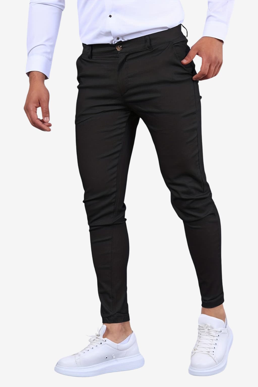 Men’s Slim Fit Tailored Trousers Zip Button Closure