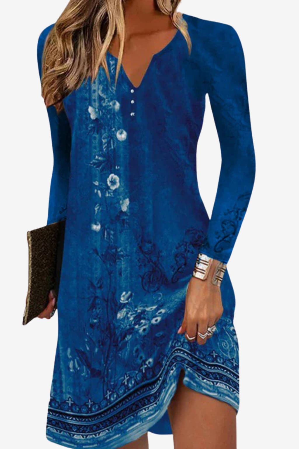 Women's Floral V-Neck Summer Mini Dress