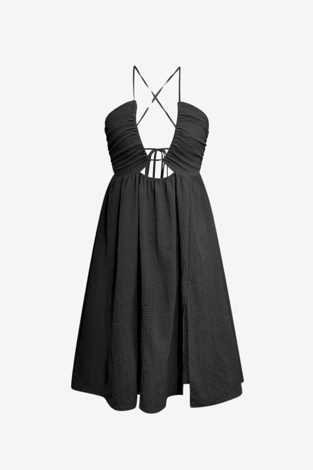 Women's A-line V-neck Backless Midi Sundress