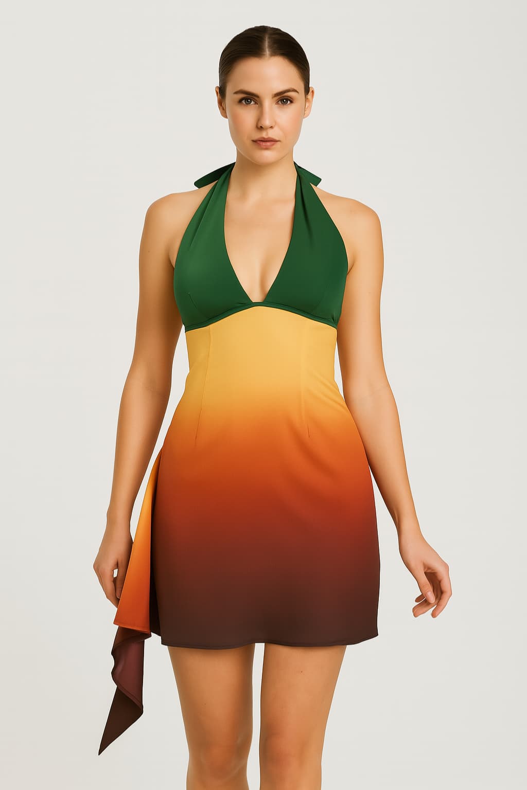 Women's Ombre Halter Mini Dress