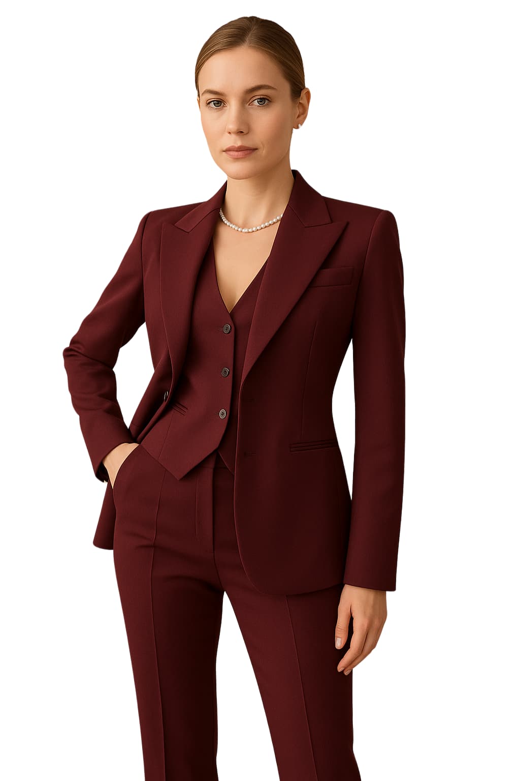 Women’s 3-Piece Suit with Blazer, Waistcoat and Trousers