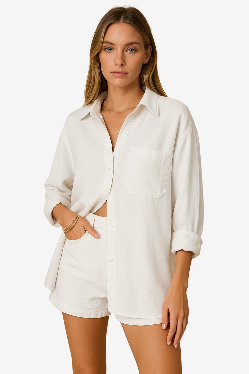 Women’s Oversized Striped Shirt Long Sleeve Cotton Top