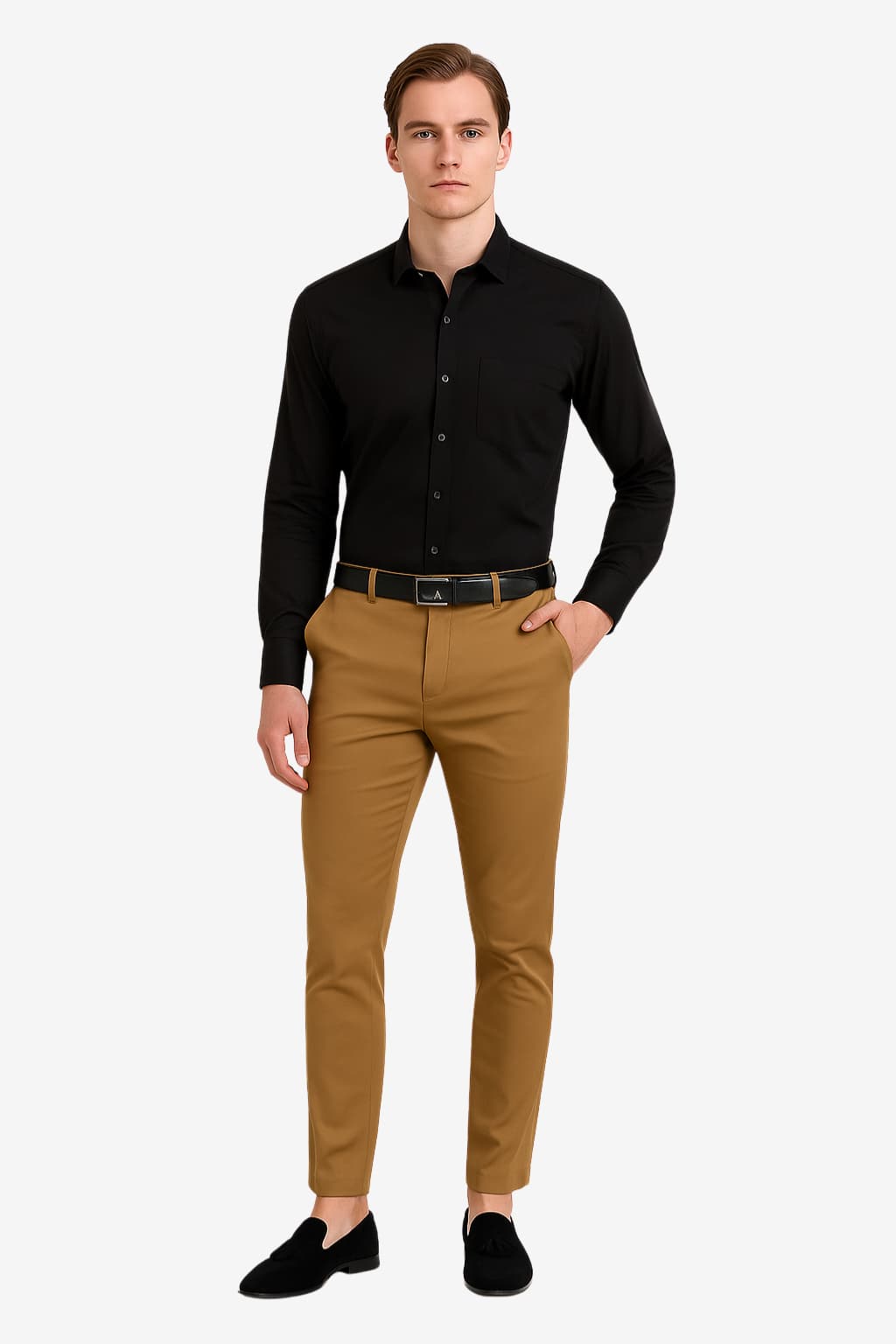 Men’s Slim Fit Formal Trousers Woven Full Length
