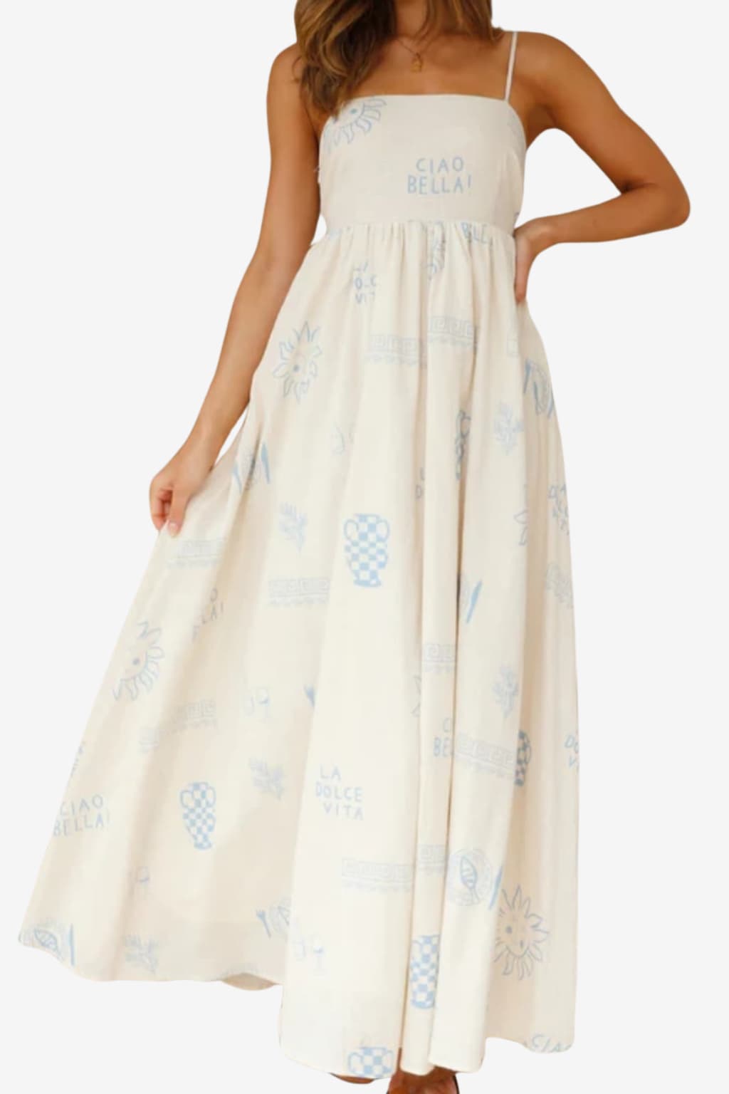 Women’s Spaghetti Strap Maxi Dress Summer Print