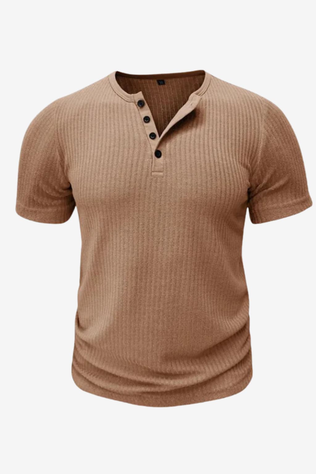 Men’s Slim Fit Henley T-Shirt Short Sleeve Ribbed Top