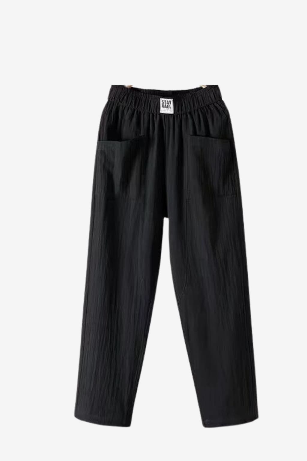 Women's Linen Cotton Wide-Leg Trousers – Relaxed Fit