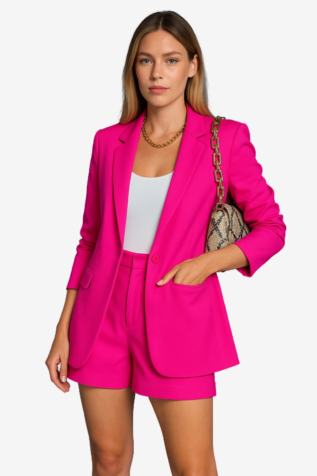 Women’s Blazer and High-Waisted Shorts Two-Piece Set