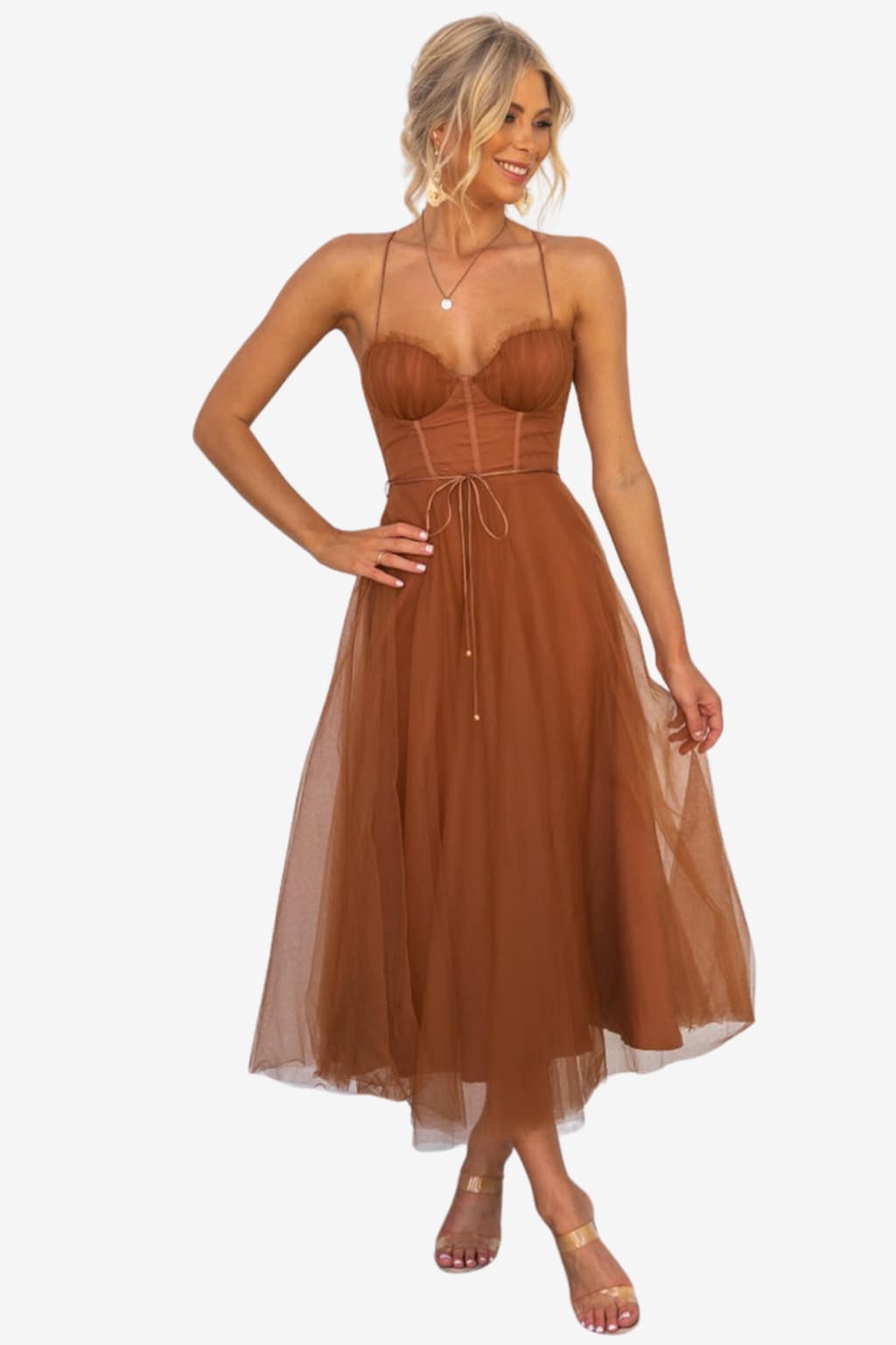 Women's Midi Tulle Dress for Party