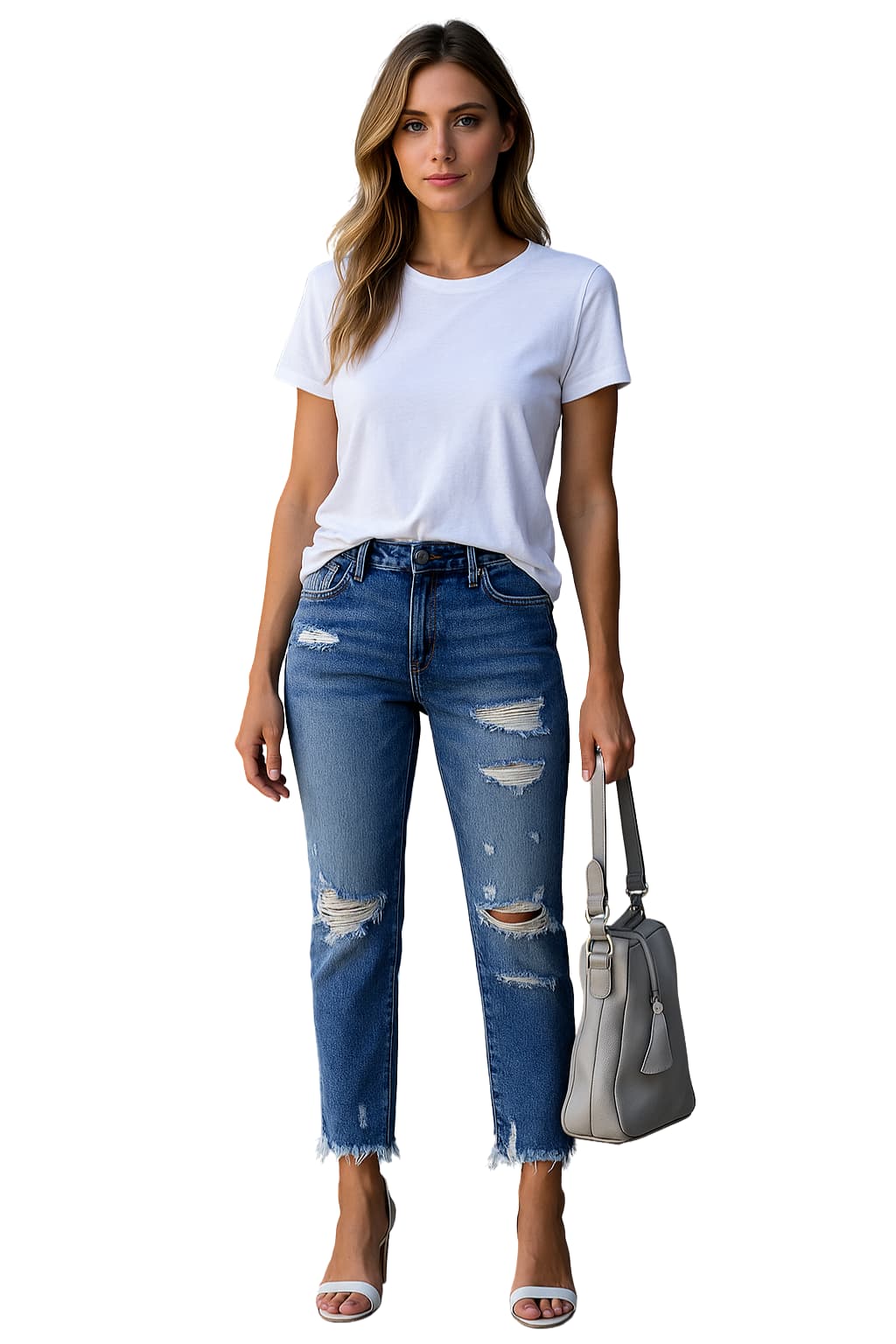 Women’s Ripped Slim-Fit High-Waist Denim Jeans