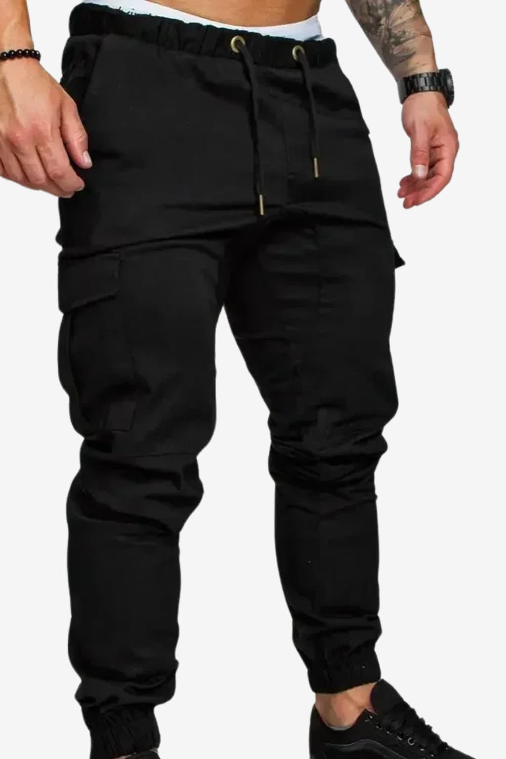 Men’s Cargo Joggers with Drawstring Waist and Cuffs
