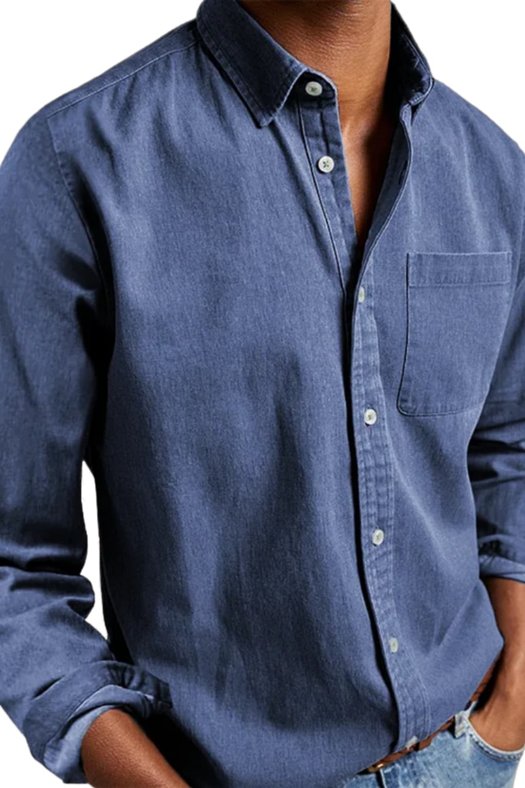 Men’s Long Sleeve Button-Up Shirt Classic Fit Casual