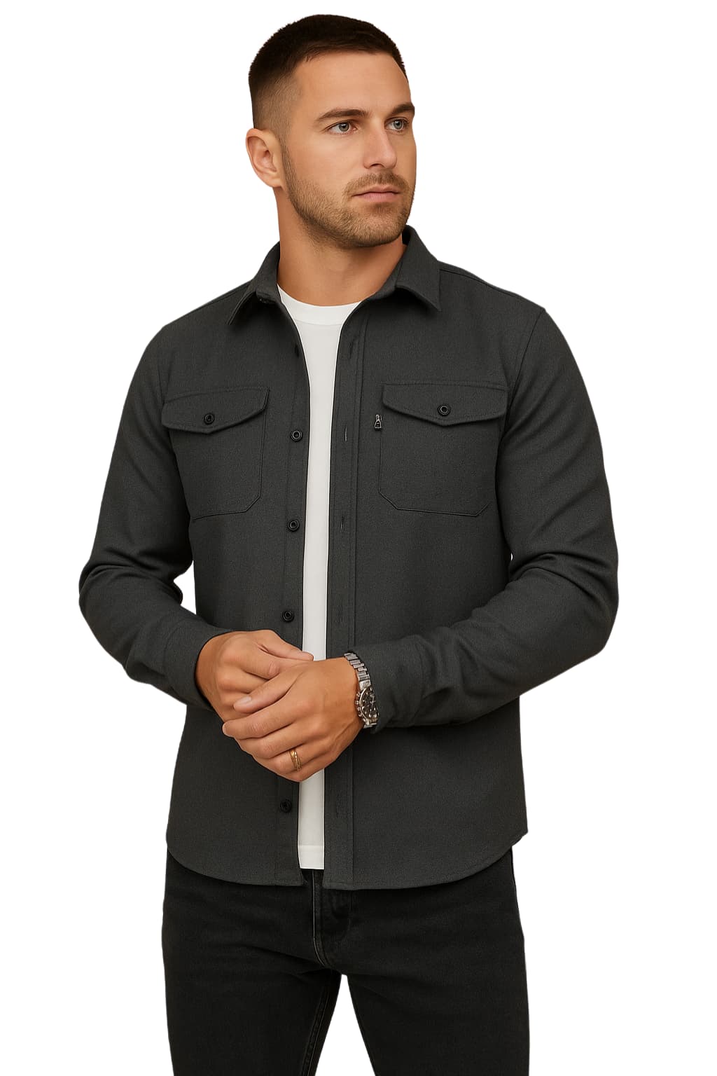 Men’s Casual Button-Up Shirt Long Sleeve Autumn Fit