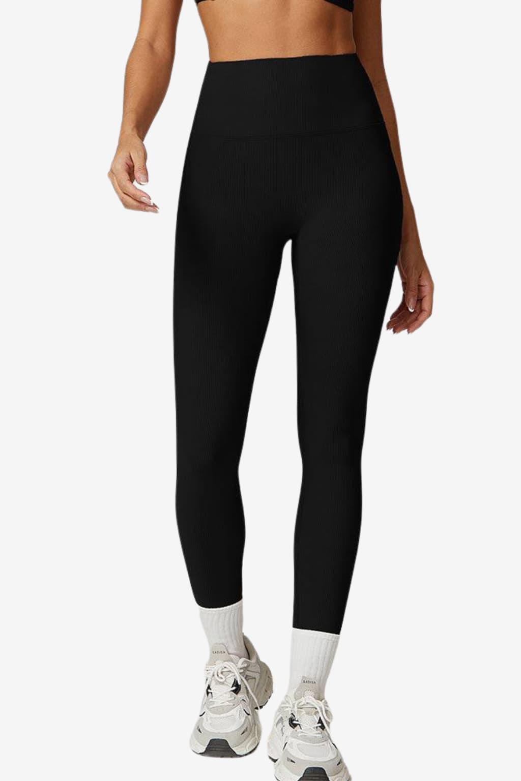 Women’s High Waist Ribbed Gym Leggings Full Length