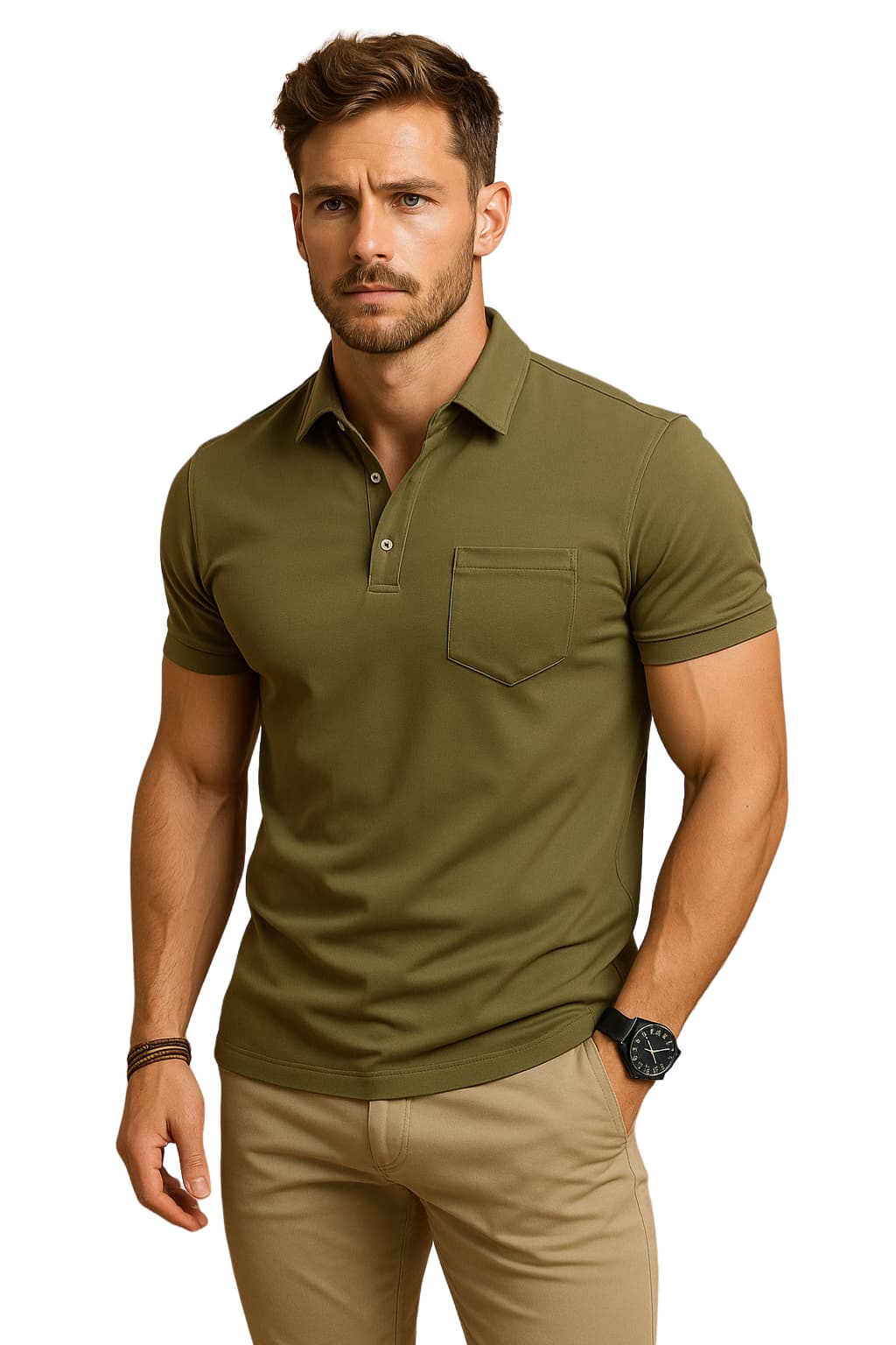 Men’s Polo Shirt with Slim Fit for Casual or Smart Wear