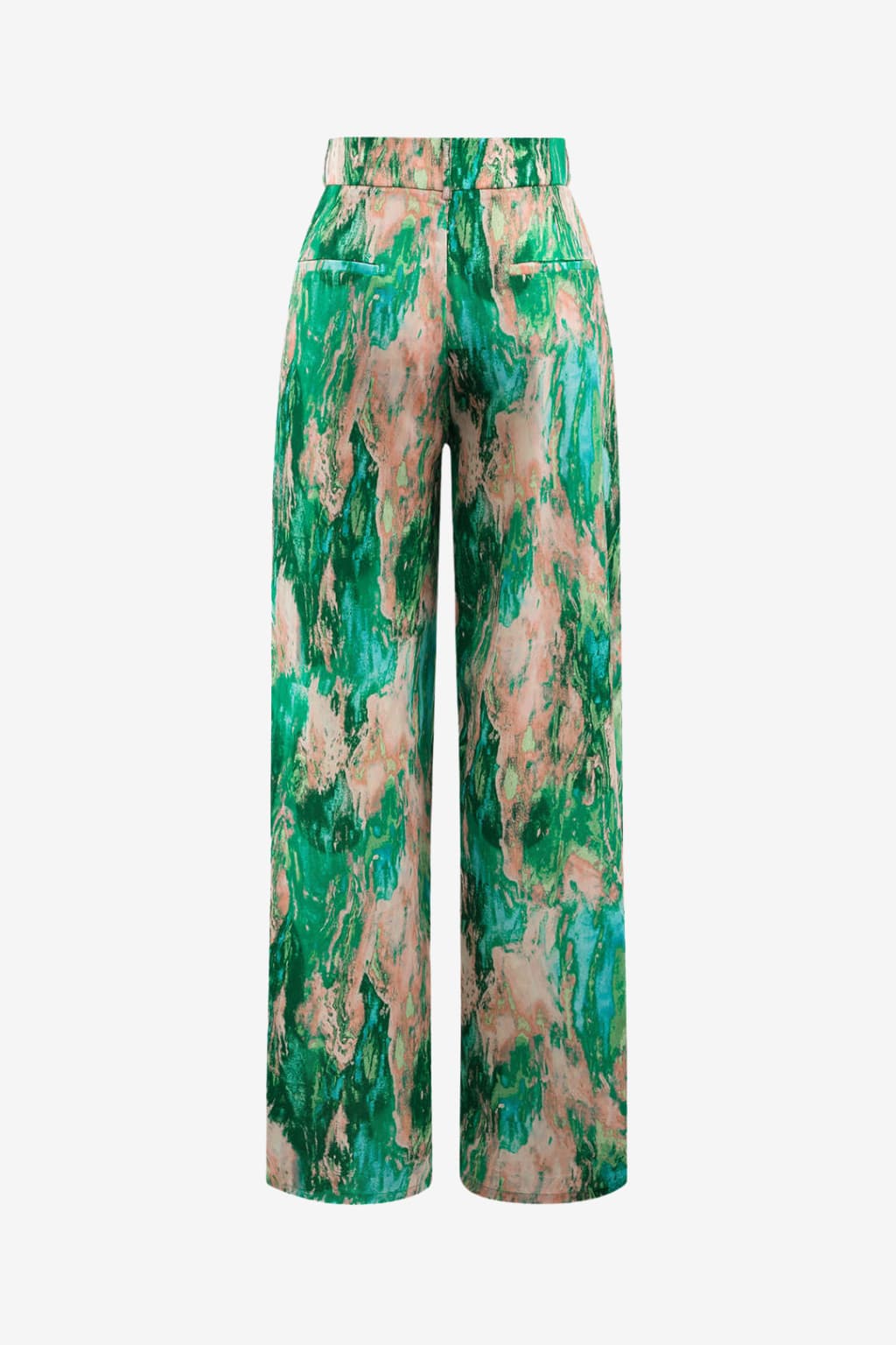 Women’s Marble Print High Waisted Wide Leg Trousers