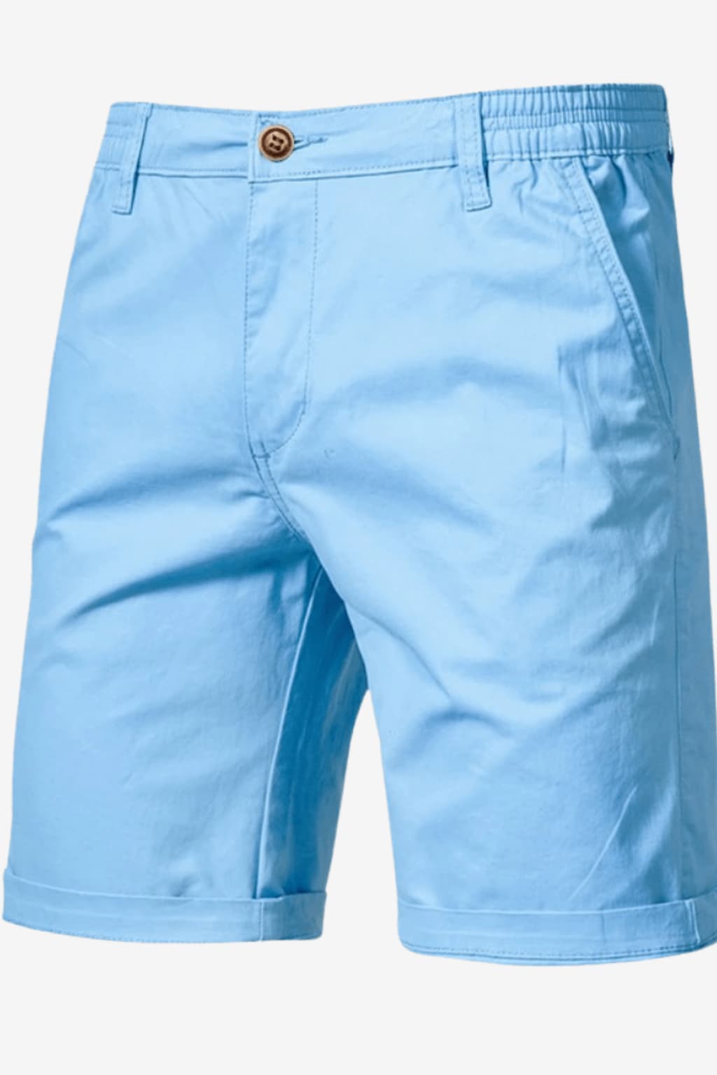 Men's Casual Summer Shorts - Lightweight Cotton Blend, Elastic Waist, Khaki