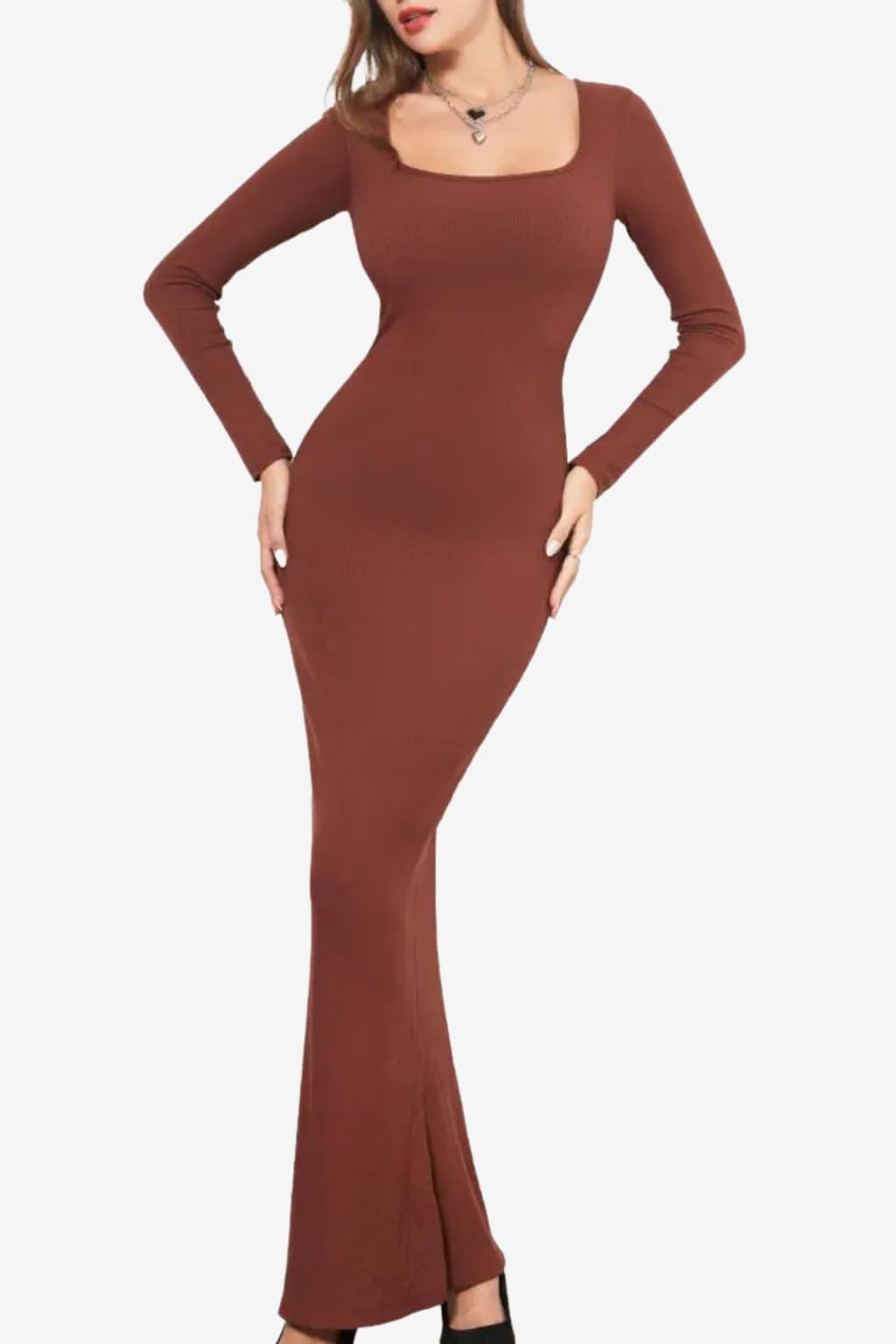 Women's Long Sleeve Maxi Shapewear Dress