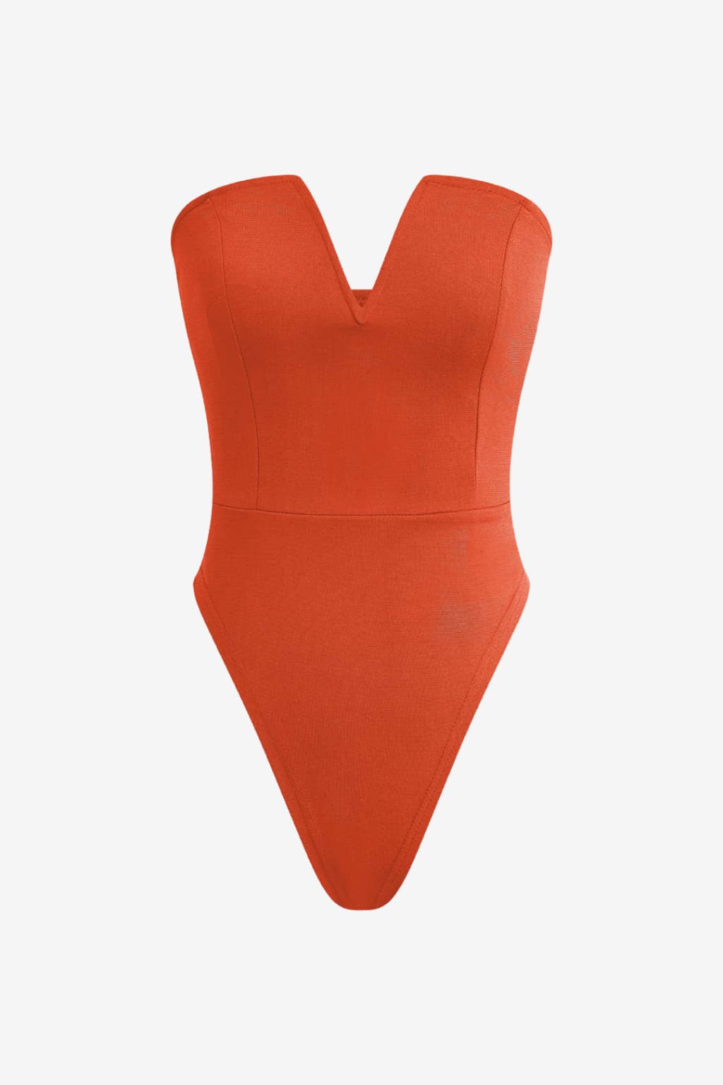 Women's V-Neck Strapless Bodysuit Fitted