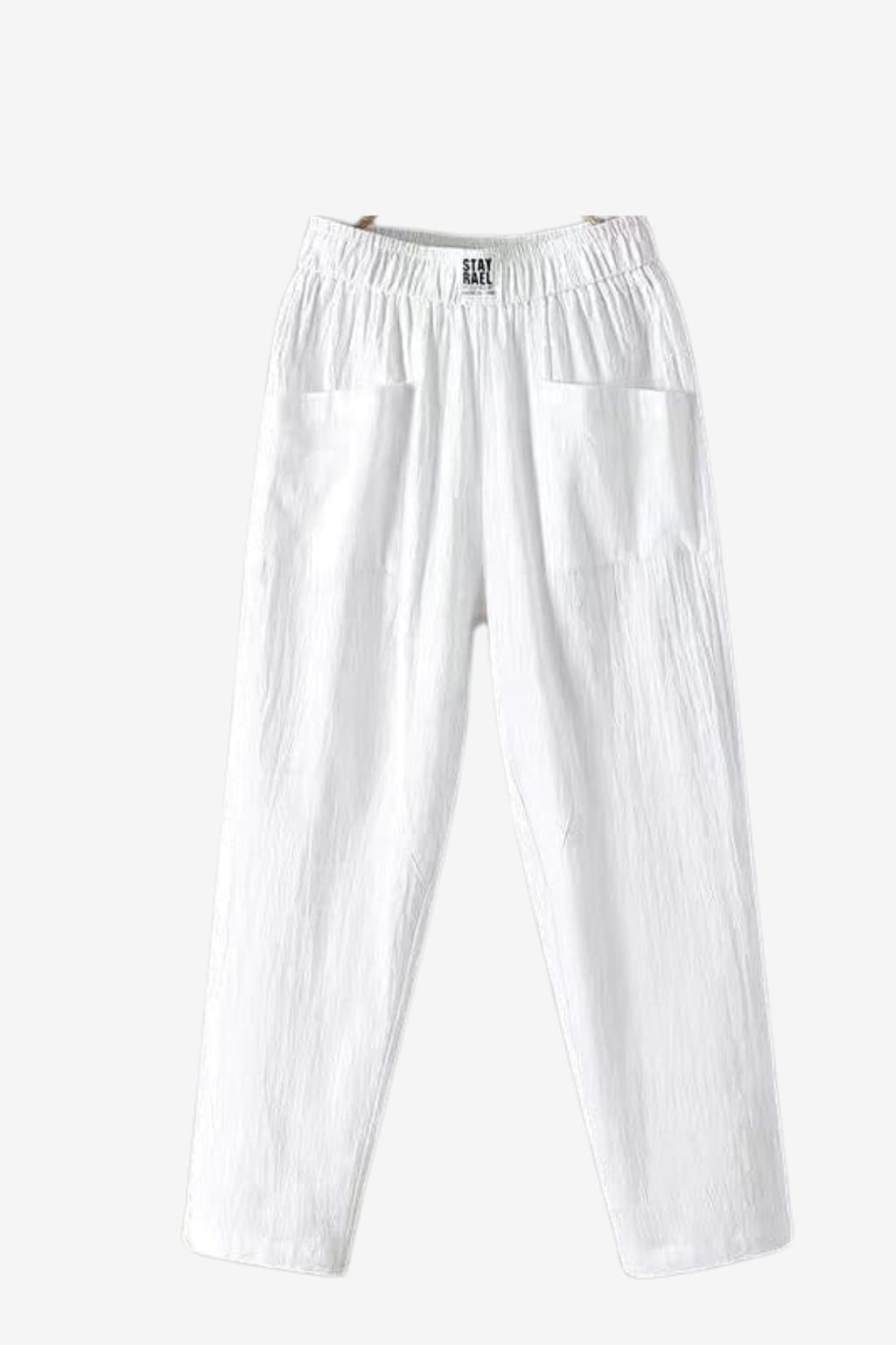 Women's Linen Cotton Wide-Leg Trousers – Relaxed Fit