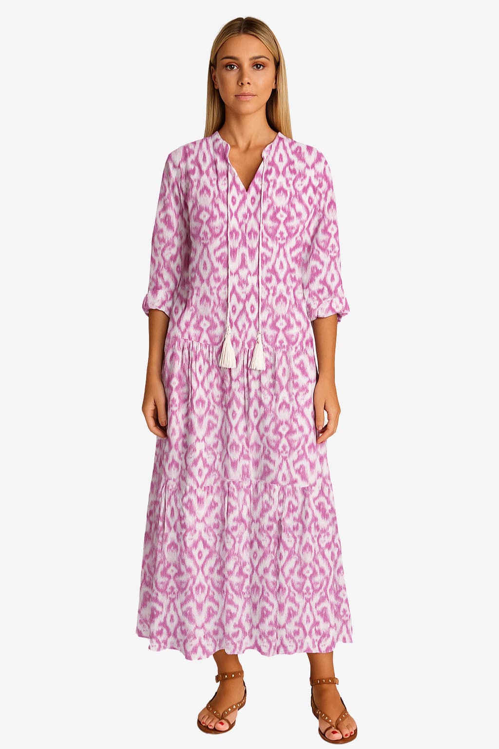 Women’s Floral Maxi Dress V-Neck Loose Fit Summer