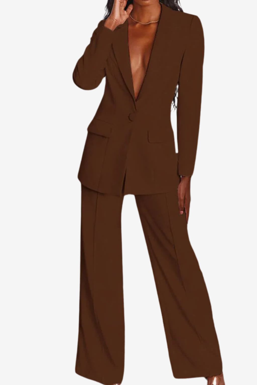 Women’s Blazer and Trousers Set Long Sleeve Tailored Fit