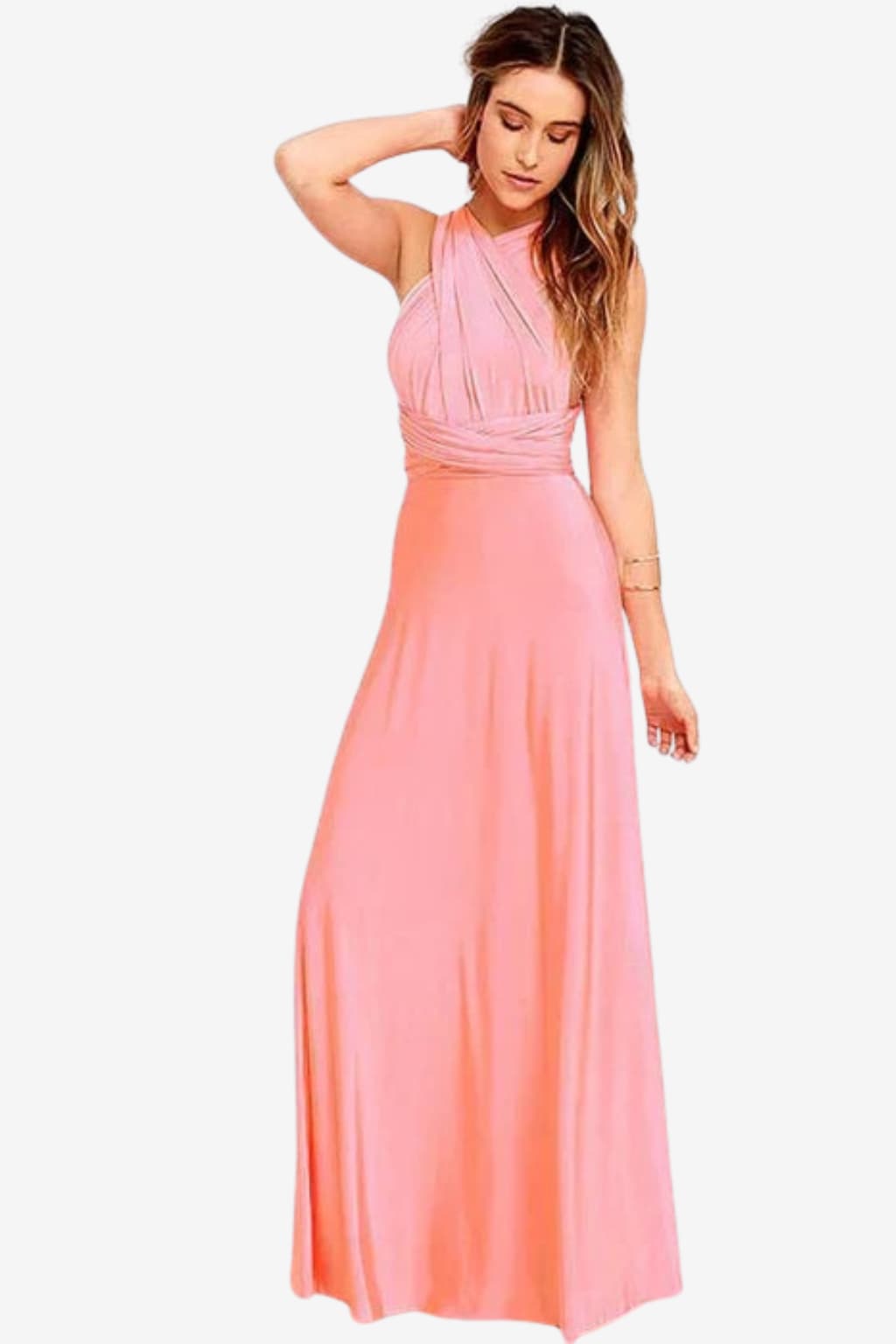 Women's One-Shoulder Maxi Dress with Ruched Waist
