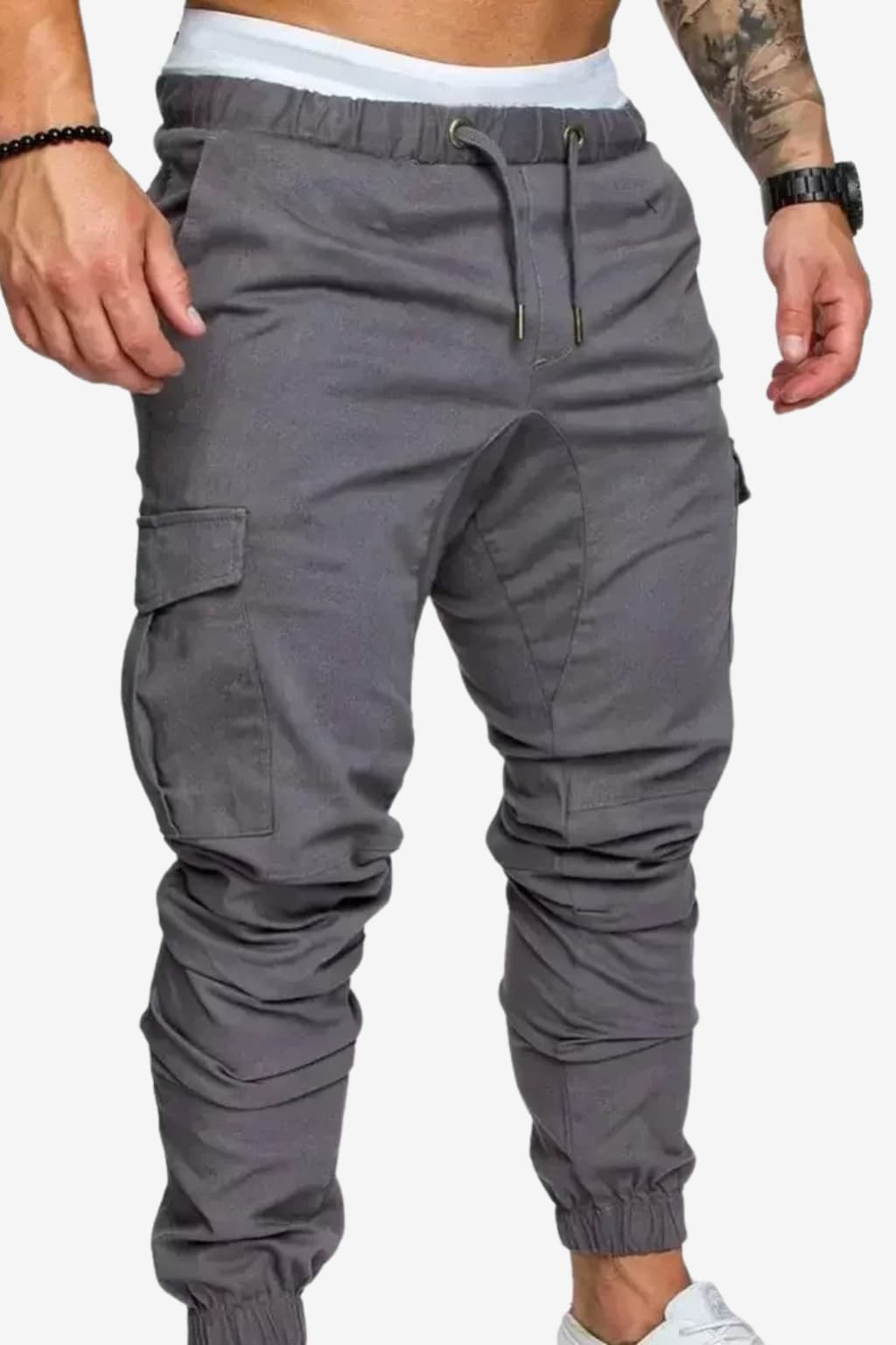 Men’s Cargo Joggers with Drawstring Waist and Cuffs