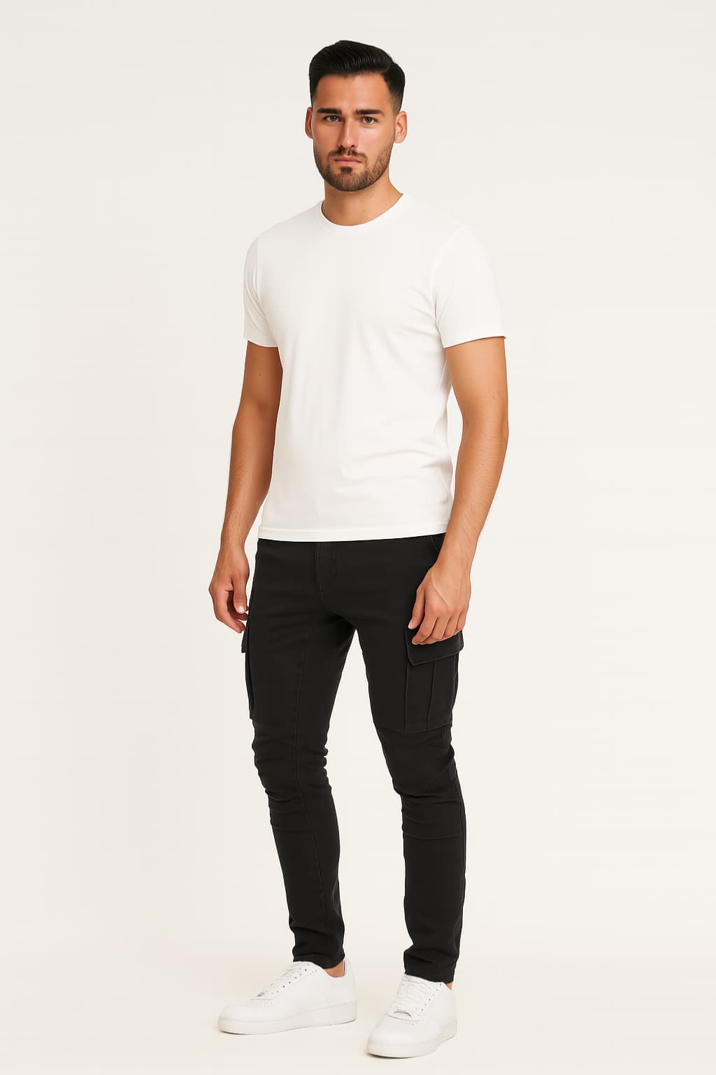 Men's Slim Fit Cargo Jeans with Pockets