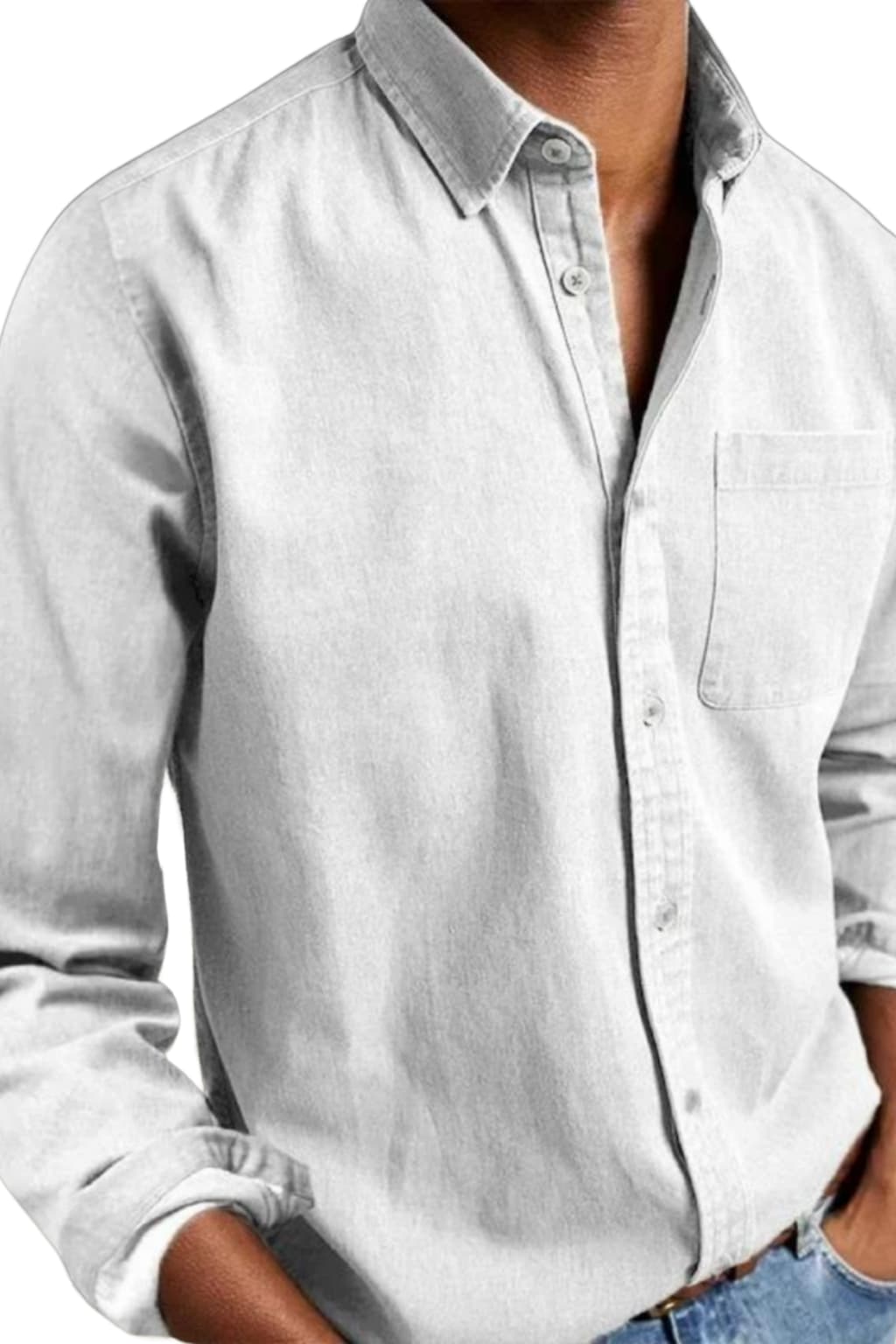 Men’s Long Sleeve Button-Up Shirt Classic Fit Casual