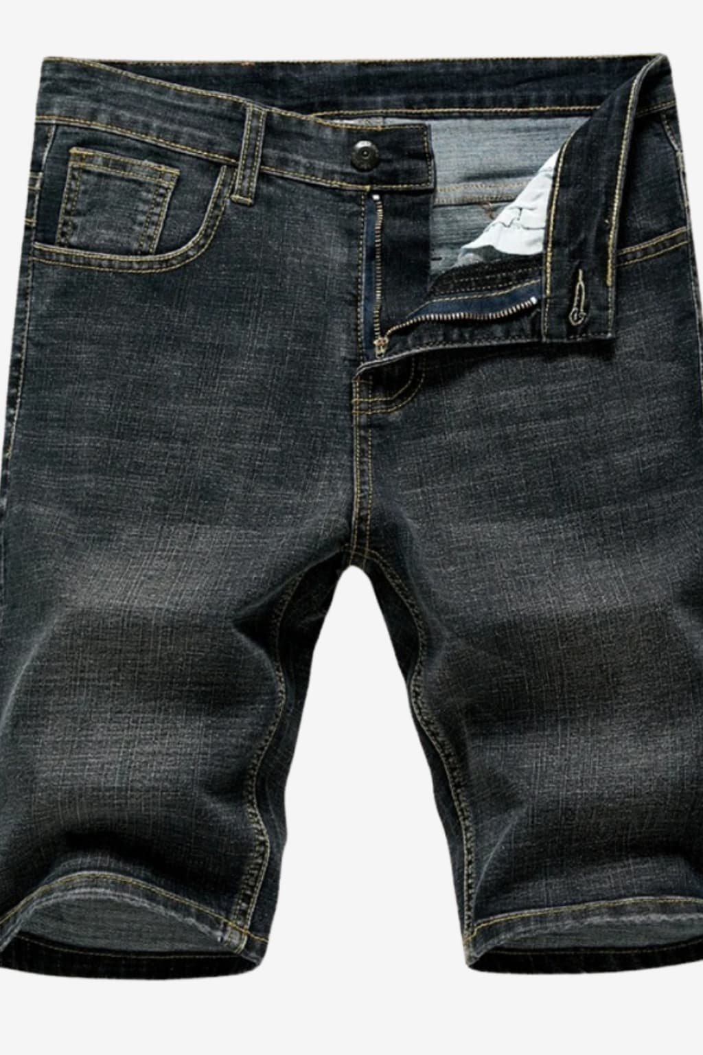 Men’s Knee Length Denim Shorts Casual Fit 5-Pocket