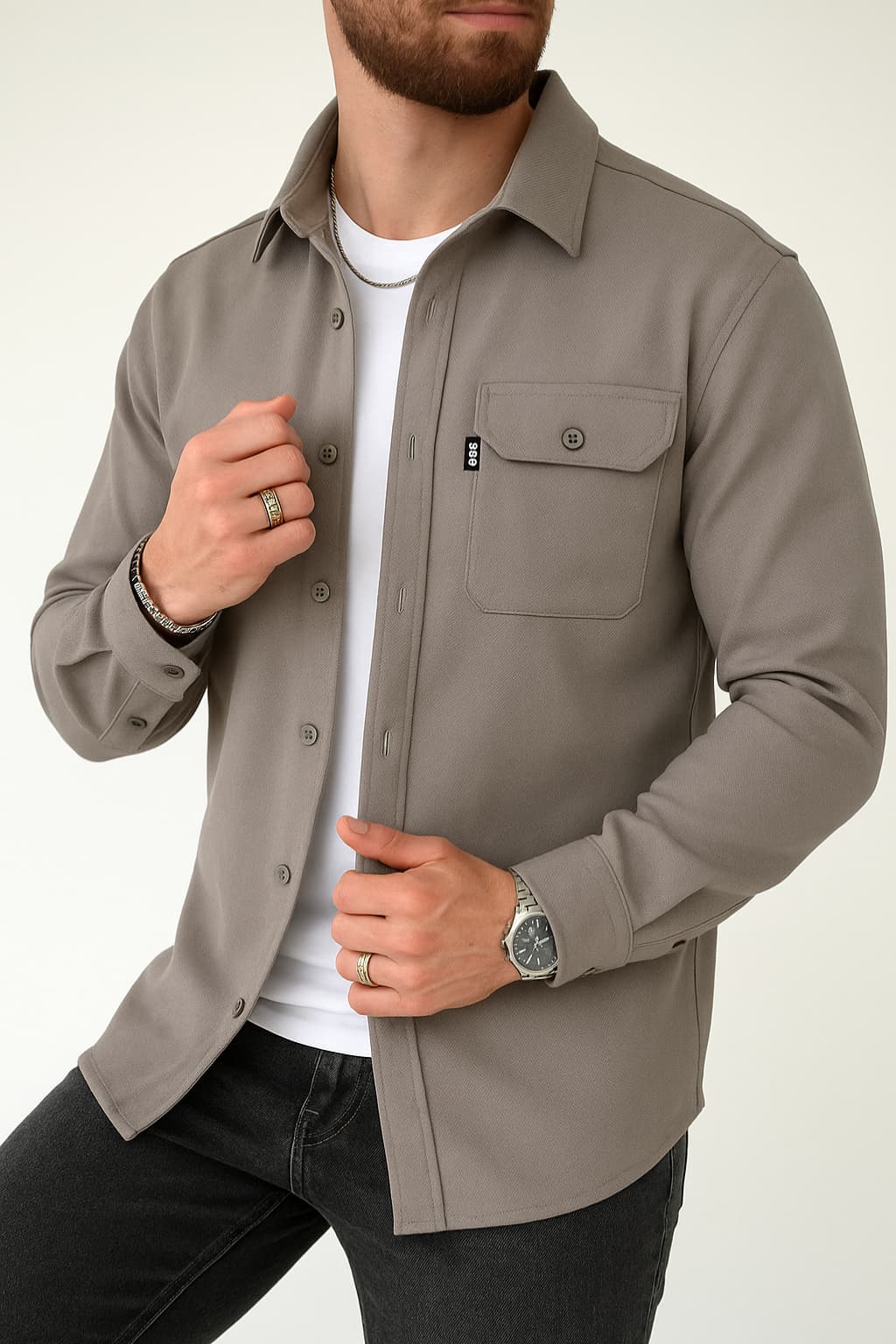 Men’s Casual Button-Up Shirt Long Sleeve Autumn Fit