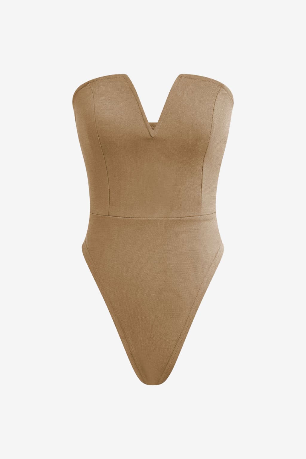 Women's V-Neck Strapless Bodysuit Fitted