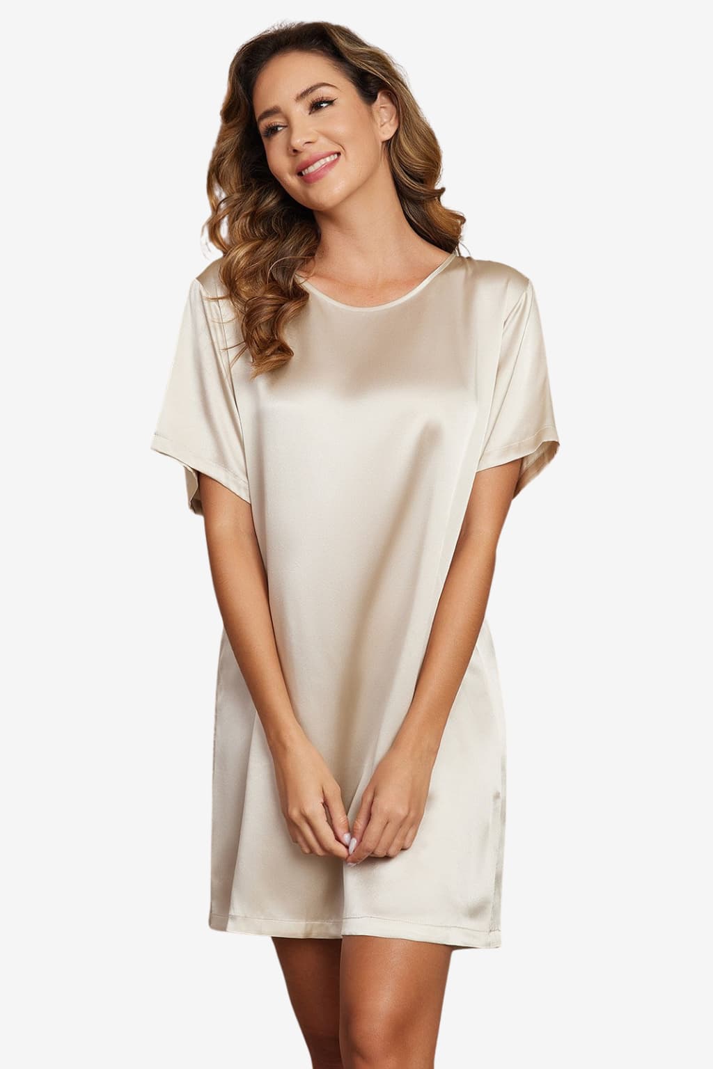 Women's Satin Short Sleeve Nightgown