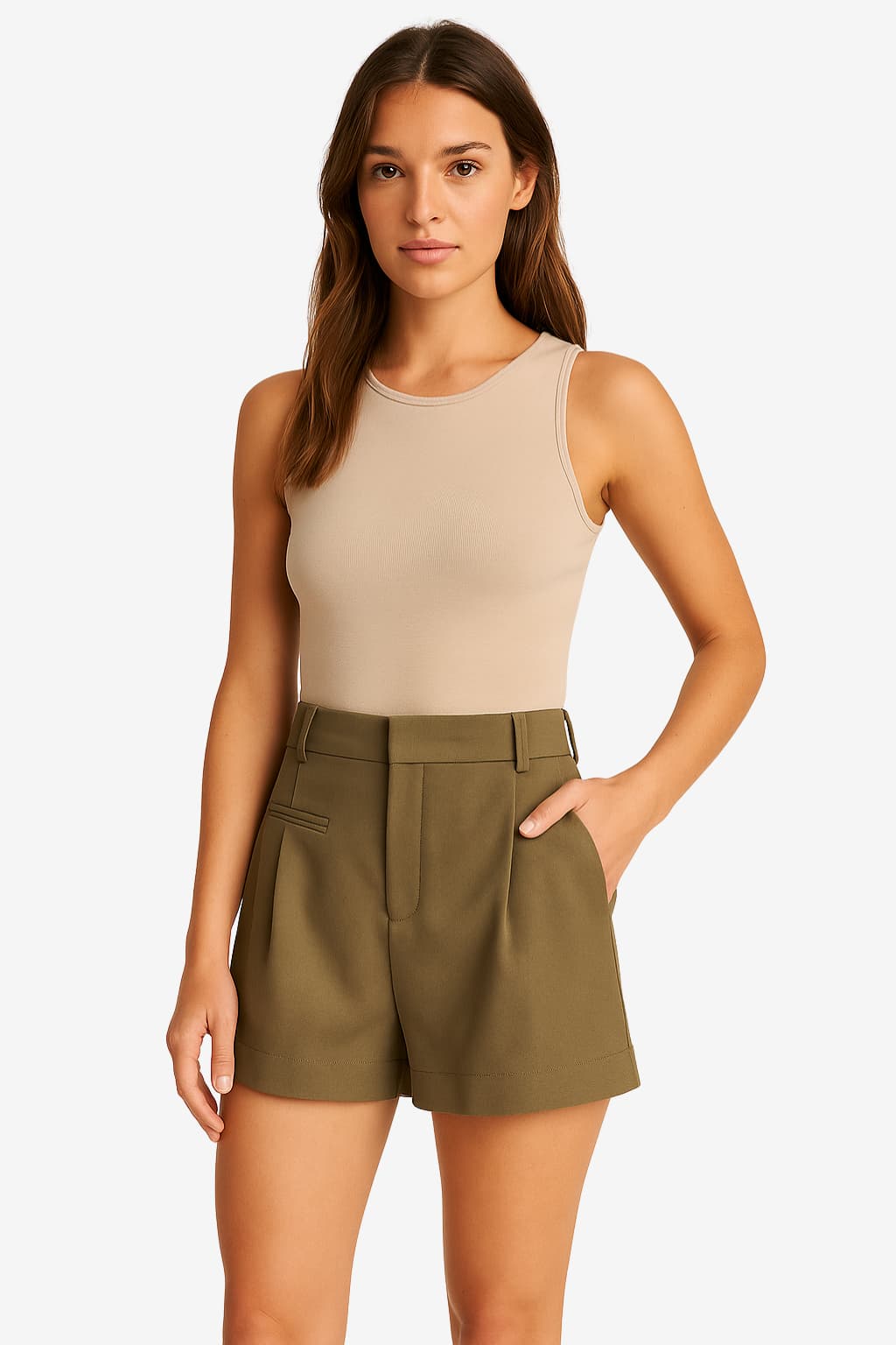 Women’s High-Waisted Tailored Shorts for Casual Wear