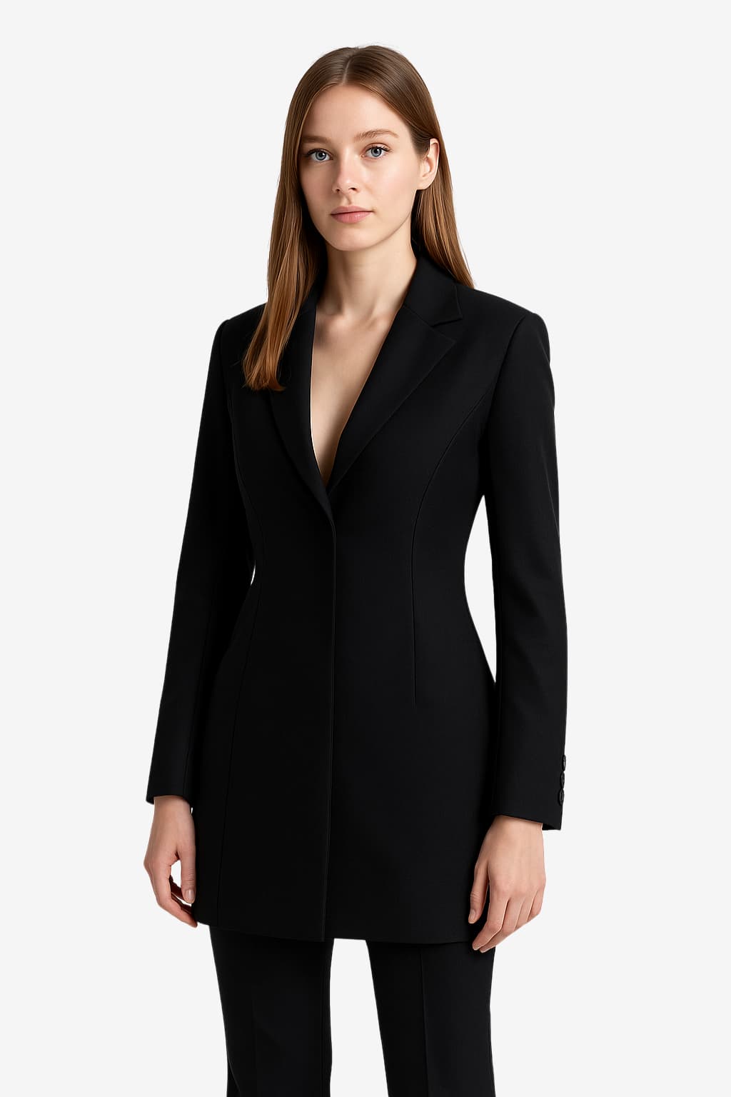 Women’s Black Blazer Mini Dress Long Sleeve V-Neck