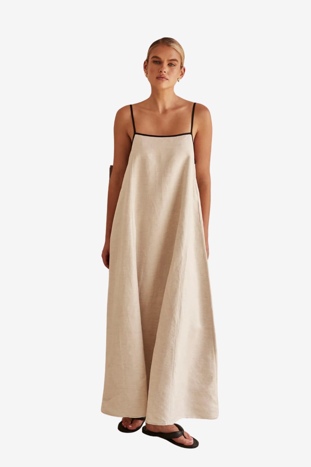 Women’s Linen Maxi Dress - Sleeveless A-Line Summer Fit