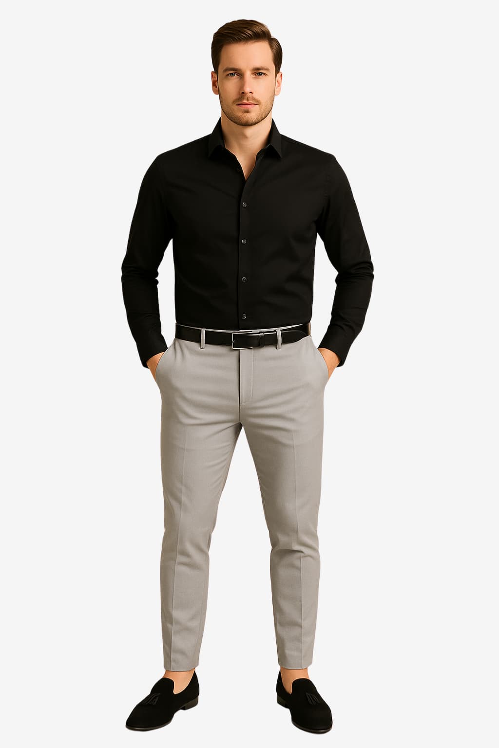 Men’s Slim Fit Formal Trousers Woven Full Length