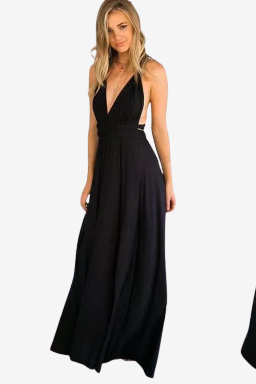 Women's One-Shoulder Maxi Dress with Ruched Waist