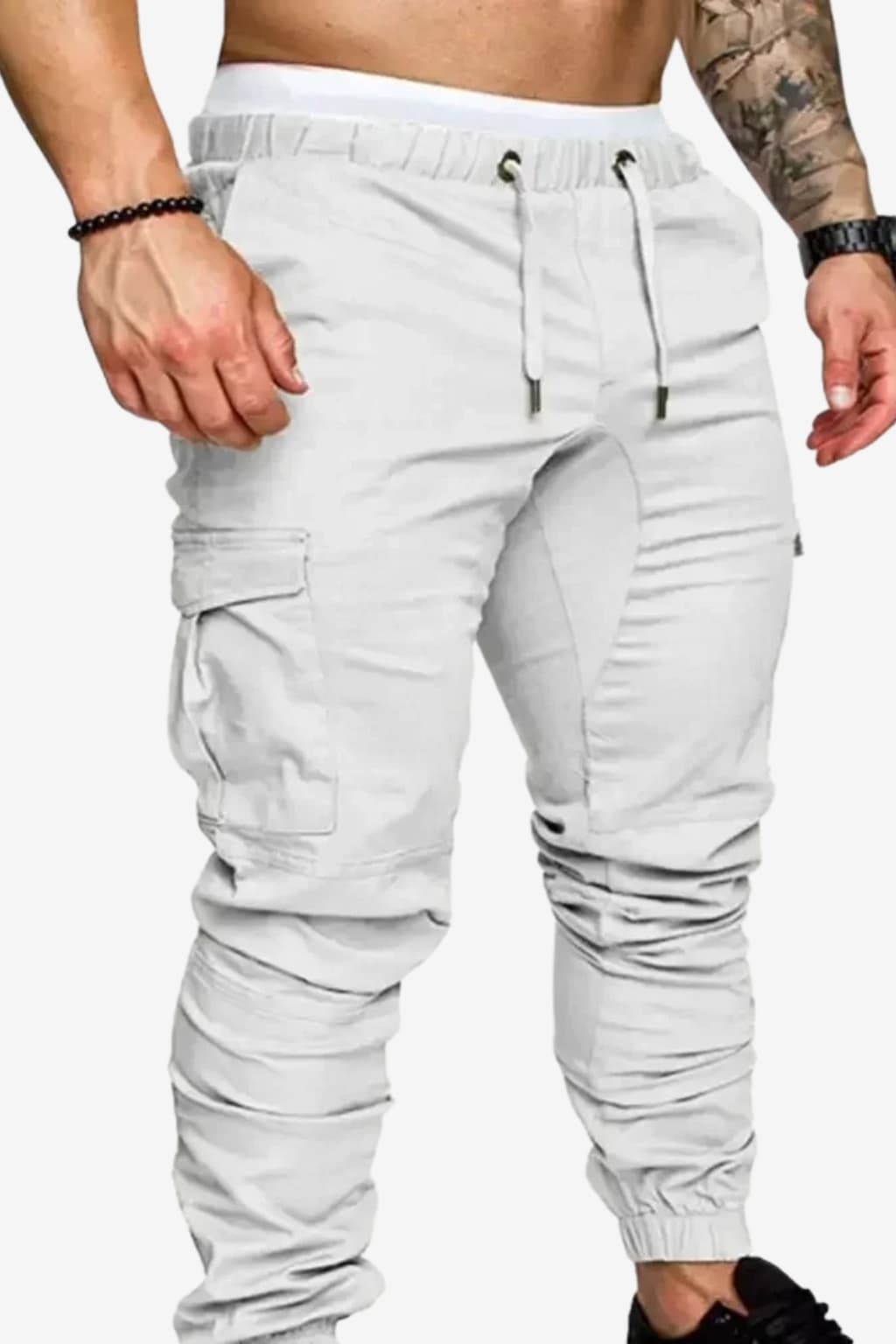 Men’s Cargo Joggers with Drawstring Waist and Cuffs