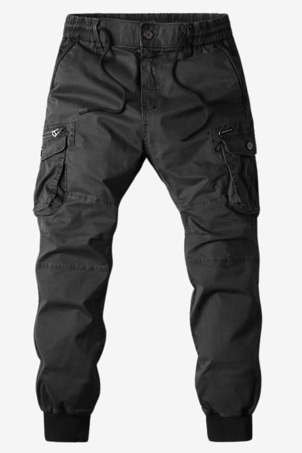 Men's Cargo Jogger Pants Cotton Blend Relaxed Fit Black