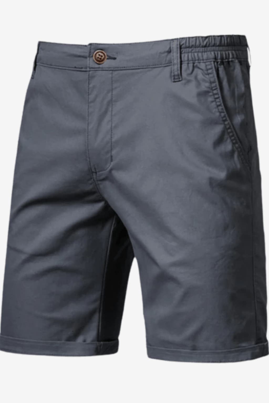 Men's Casual Summer Shorts - Lightweight Cotton Blend, Elastic Waist, Khaki