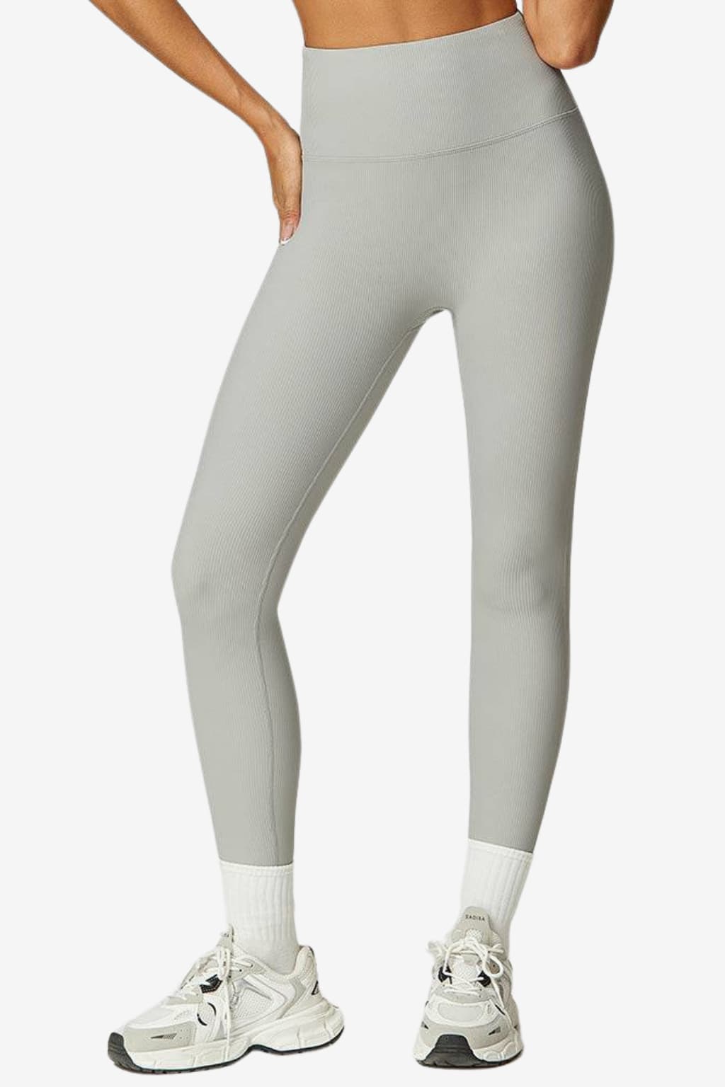 Women’s High Waist Ribbed Gym Leggings Full Length