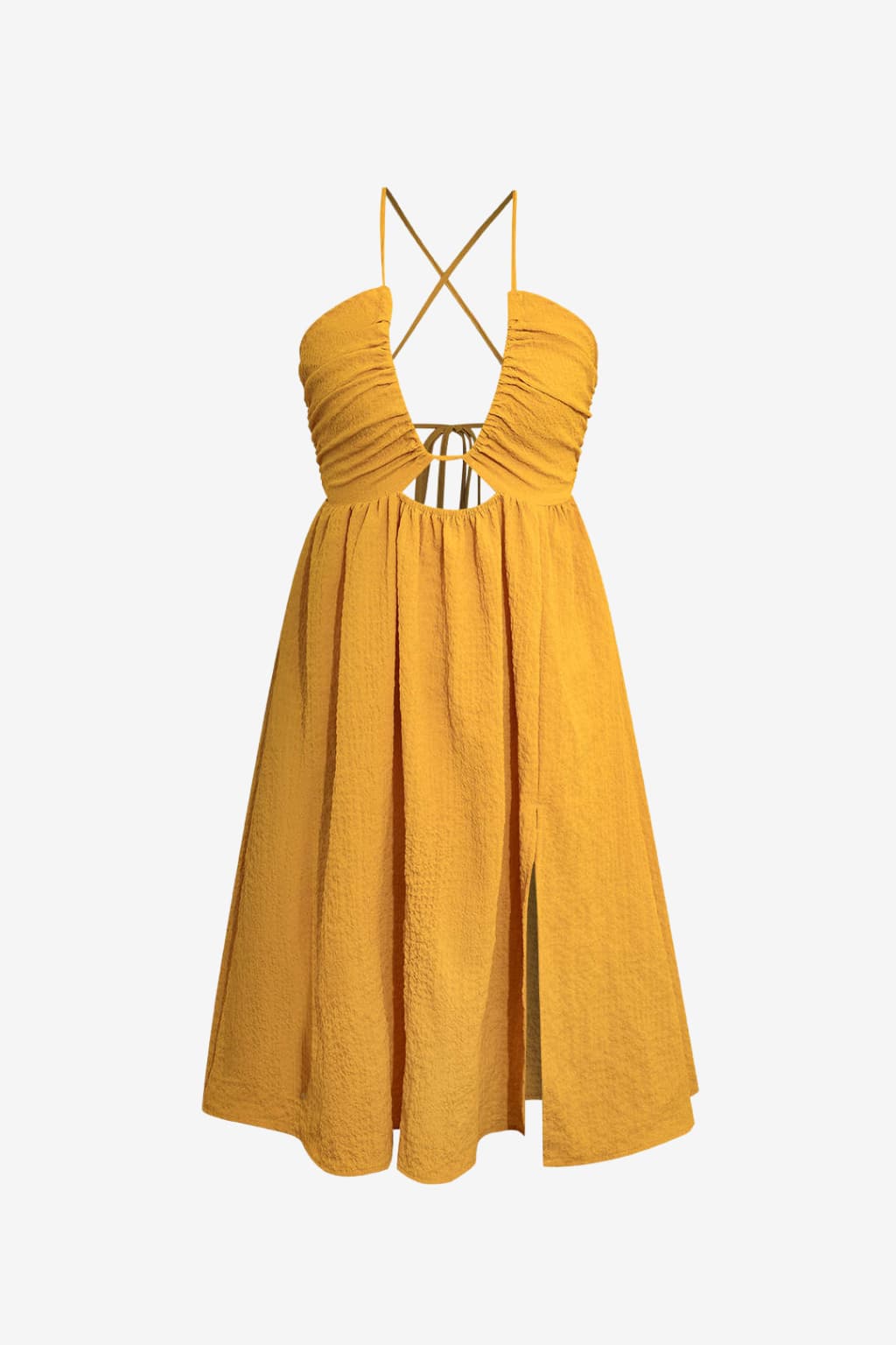 Women's A-line V-neck Backless Midi Sundress