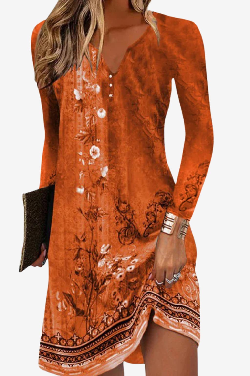 Women's Floral V-Neck Summer Mini Dress