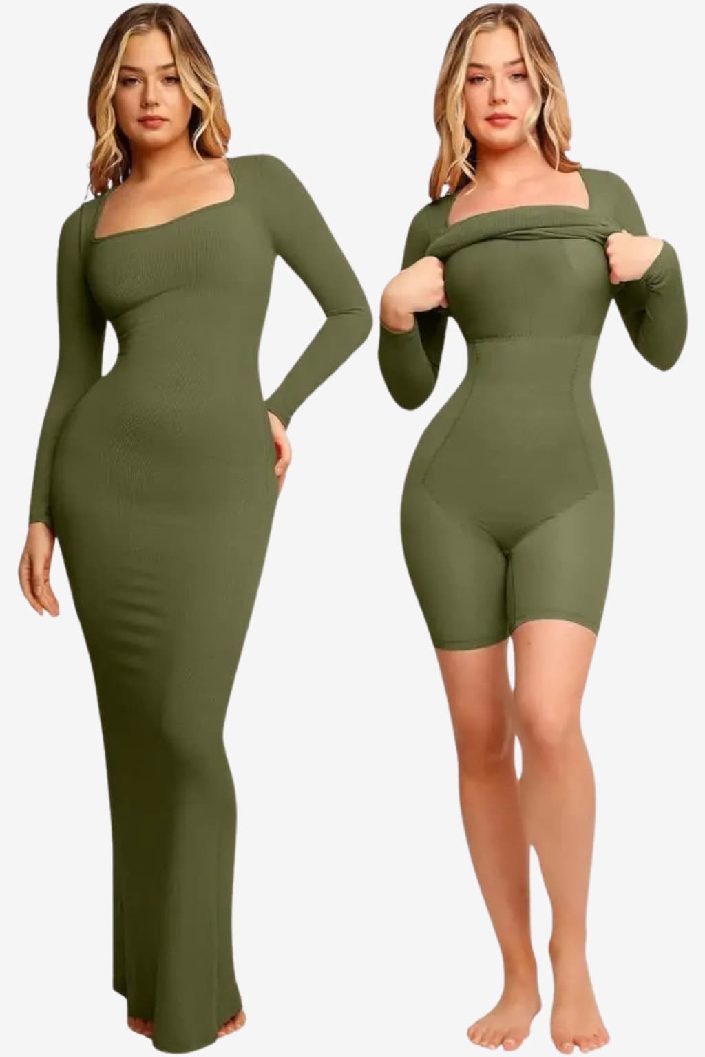 Women's Long Sleeve Maxi Shapewear Dress