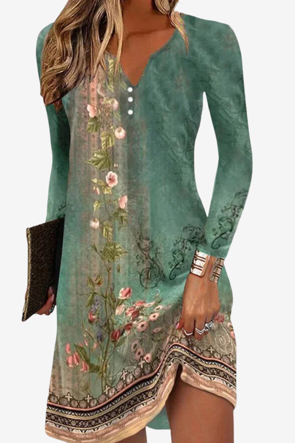 Women's Floral V-Neck Summer Mini Dress