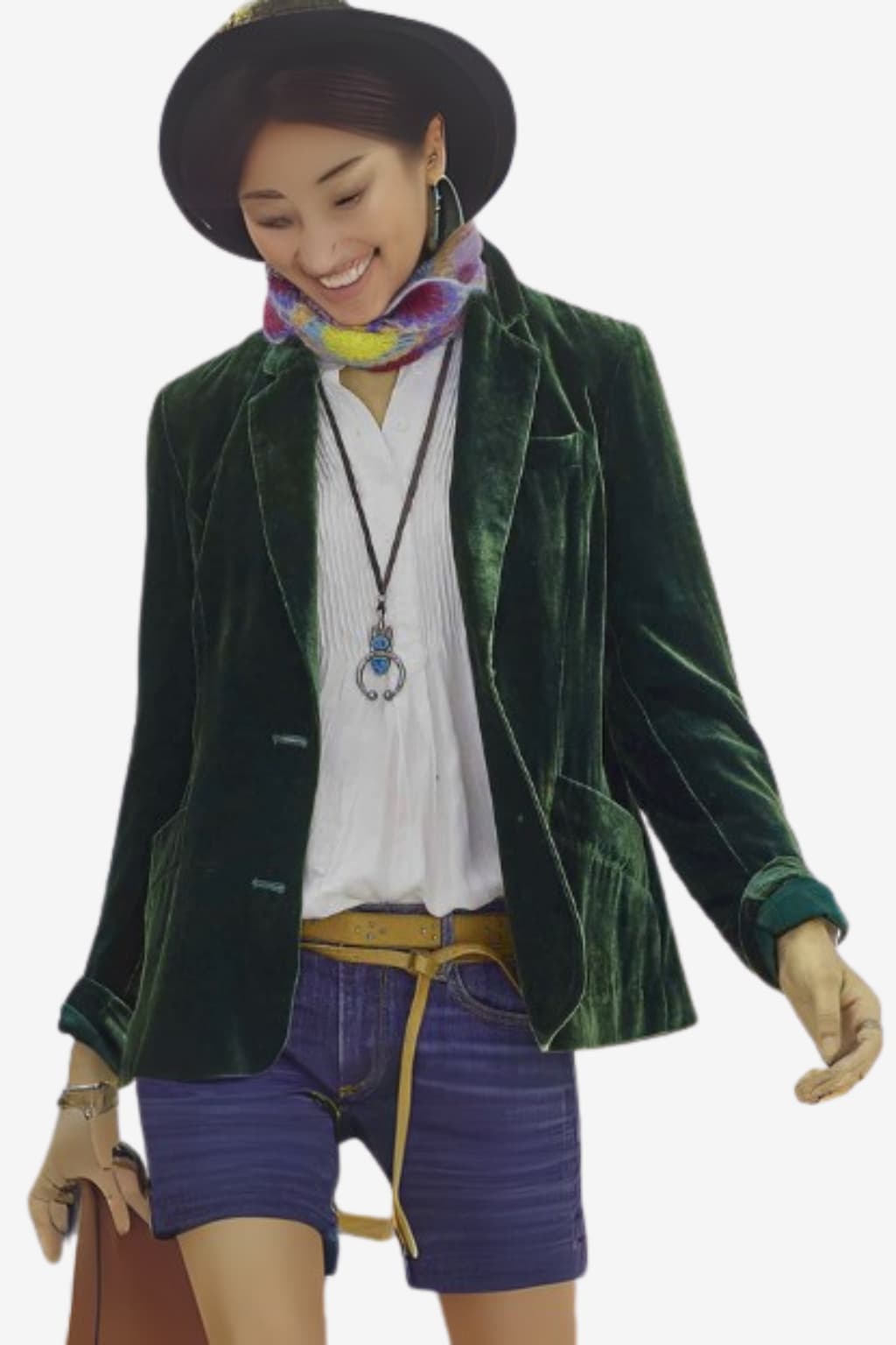 Women's Velvet Slim - Fit Blazer with Notched Lapel