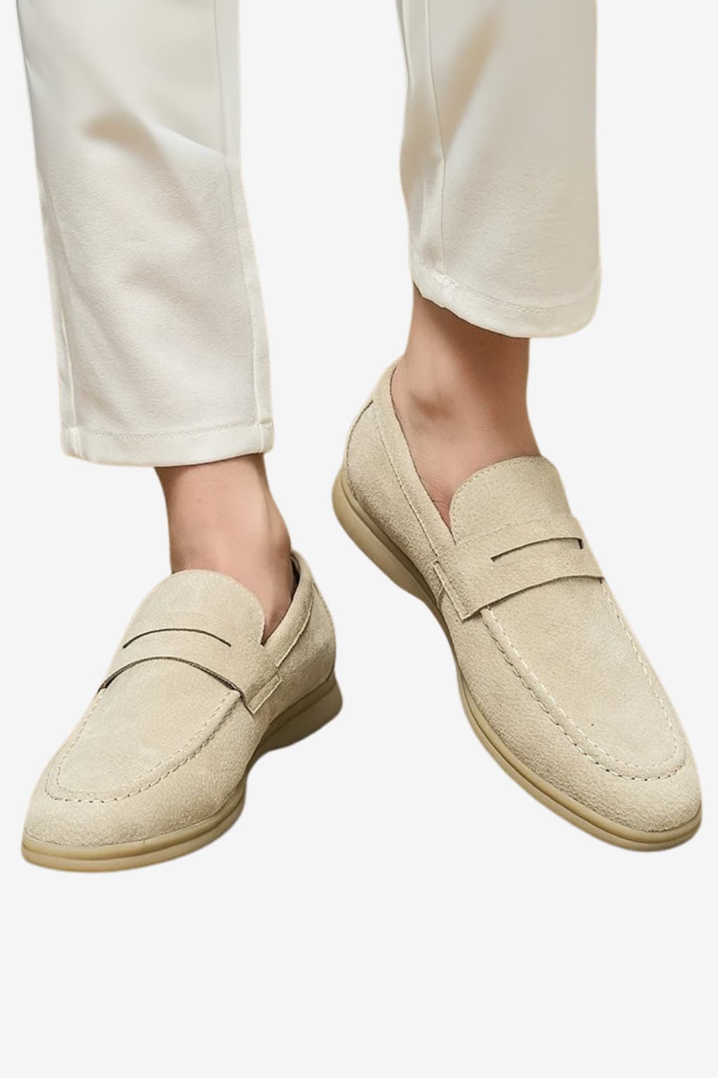 Men's Suede Slip-On Penny Loafers - Classic Yacht Style