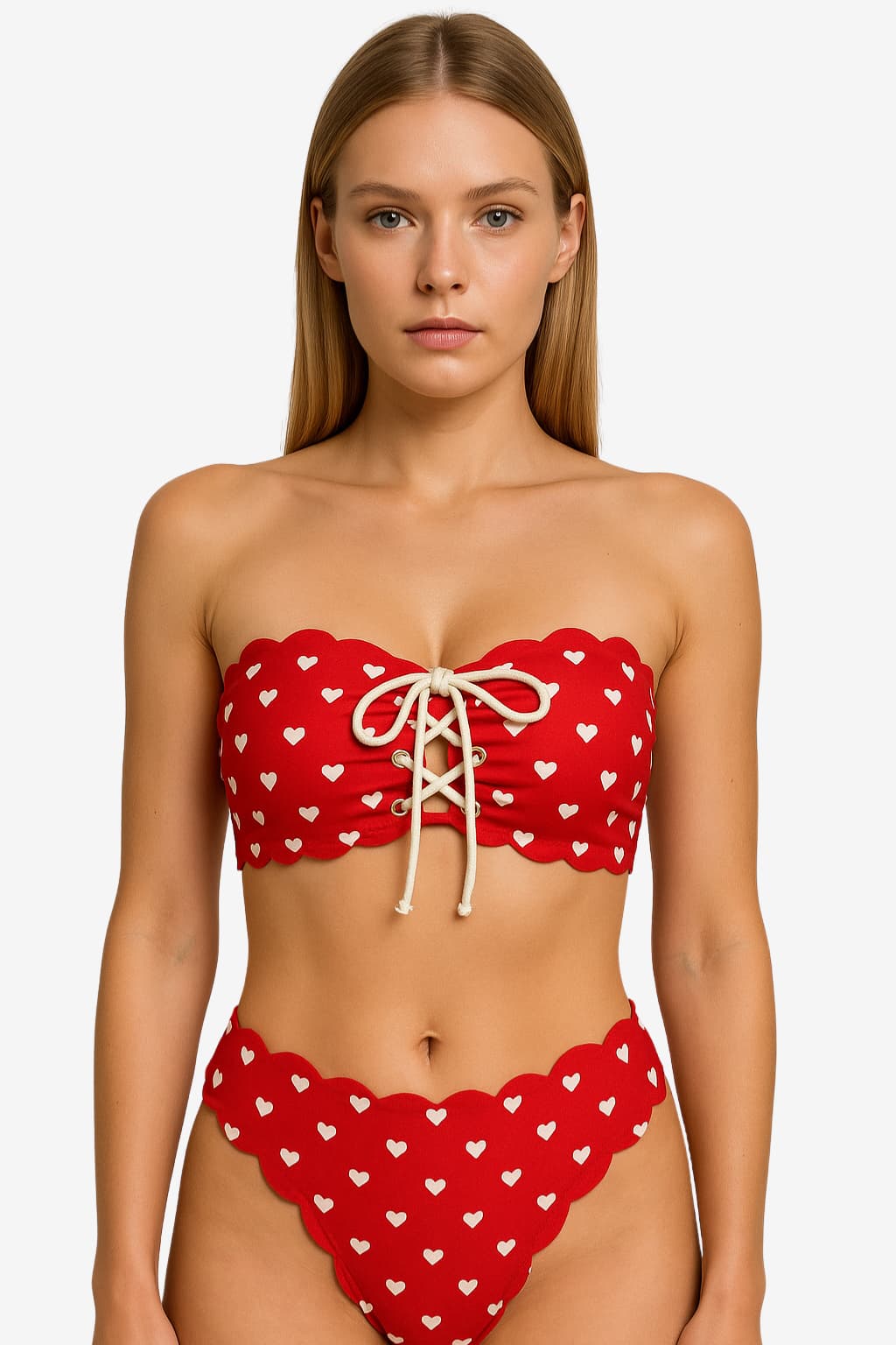 Women’s Strapless Polka Dot Bikini Set for Summer