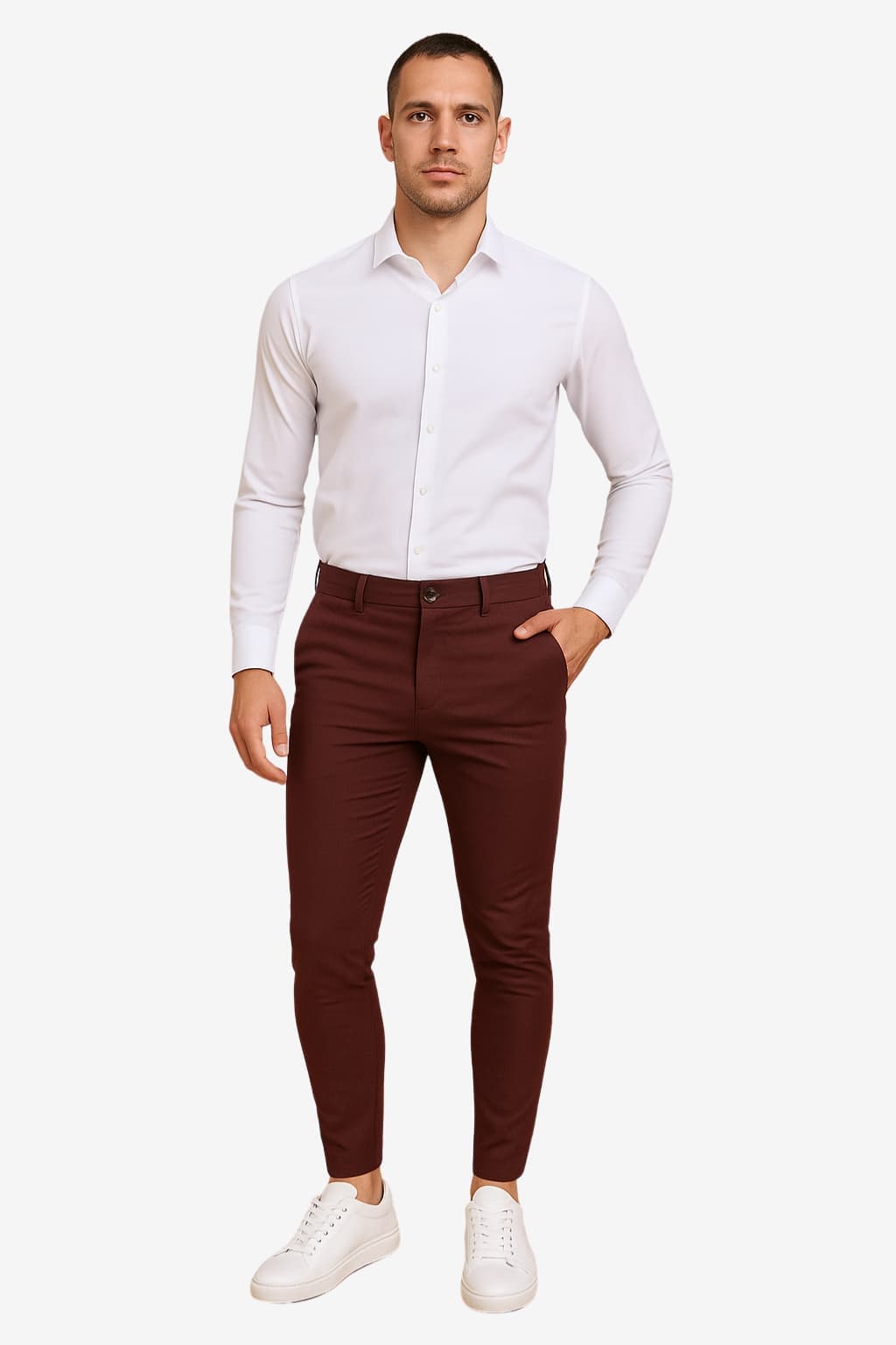 Men’s Slim Fit Tailored Trousers Zip Button Closure
